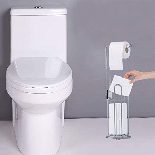 Free Standing Toilet Paper Roll Holder with Weight Bearing Bathroom Toilet Tissue Paper Roll Holder Stand for Bathroom/Toilet Storage - Thumbnail 6