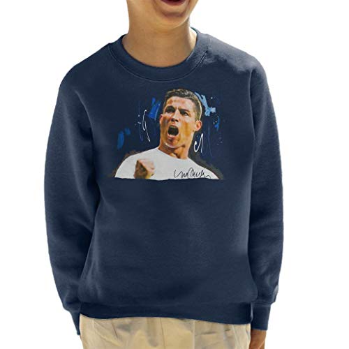 VINTRO Cristiano Ronaldo - Sudadera para niño con estampado profesional Azul Oxford azul marino. M Cover