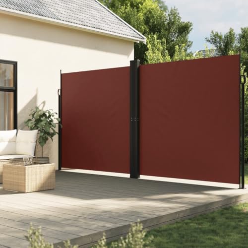 Artículo: toldo lateral retráctil marrón 220 x 600 cm, césped y jardín, vida al aire libre, sombrillas y parasoles al aire libre