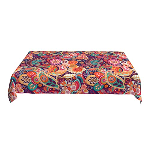 Mutakin Paisley Tablecloth Rectangle Red Table Cloth Washable Table Cover For Decoration Kitchen Dining Room 60X90 Inch #TOP6