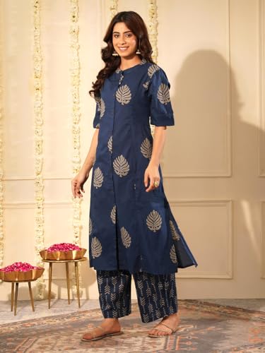 Image of rytras Women A-Line Kurta Set with Palazzo Pants