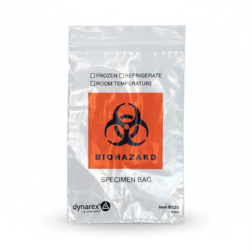 Image of Dynarex LabChoice Specimen Bags - 6 inch x 9 inch - 1.8 mil Thickness - Resealable with Paperwork Pouch - Checkmark Boxes for Temperature Indication - 100 per Bag, 10 Bags per Case