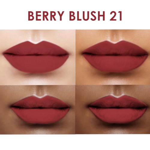 Image of One Wish Creamy Matte Lipstick - Berry Blush Shade 21 | Long Lasting | Full Coverage | High-Pigment | SPF | Enriched with Vitamin E, Almond Oil & Shea Butter | Smooth Finish | 3.8g