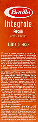 Barilla Macarrão Integral Grano Duro Fusilli Integrale 500G