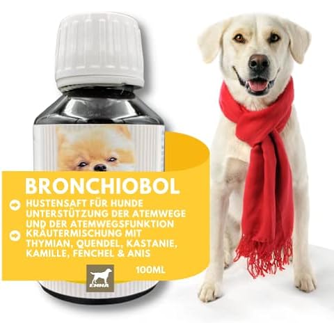 Hustensaft für Hunde I Thymian Bronchial Kräuter I Tropfen + Anis Fenchel I Hustenmittel Beruhigung Atemwege bei Husten & Erkältung Hund I Schleimlöser für Bronchien Hund I Kräutermischung Hund 100ml Cover