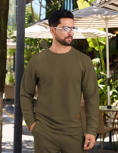 Vssjavun Mens Sweatsuits 2 Piece Sets Waffle Long Sleeve Pullover Sweatsuit Outfits Casual Jogger Suits Sets2