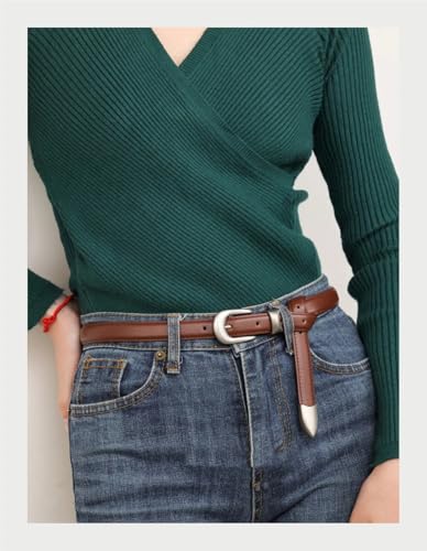 Belts For Women Retro Silver Buckle Thin Belt Women's Belt Decoration With Jeans Jacket Versatile Leather Waistband3