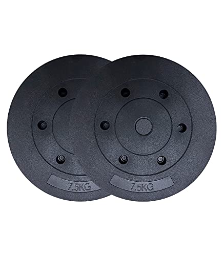 Riscko Pack 2 Discos Pesas de 5 Kg Cada Uno para Barra con Diámetro de 2,5 cm, Discos Peso Profesionales para Ejercicio y Gimnasio en Casa, Discos para Pesas y Mancuernas