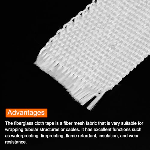 Image of MECCANIXITY 1pcs Fiberglass Cloth Tape 30m(33 Yard) x50mmx1.5mm E Glass Fiber Fiberglass Mesh Glass Fiber Mesh Woven Fiberglass Fabrics Insulation Tape for Reinforcement Repair