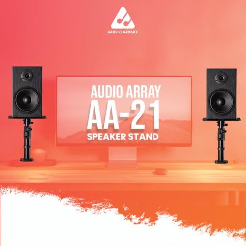 Image of Audio Array 3.5 inch Studio Monitor Bundle with 50W Powered Speakers & Adjustable Metal Stands|Bluetooth,TRS, AUX, RCA Inputs|5KG Capacity|Height, Tilt & Rotation Adjustable|Smart Cable Management | UB-05