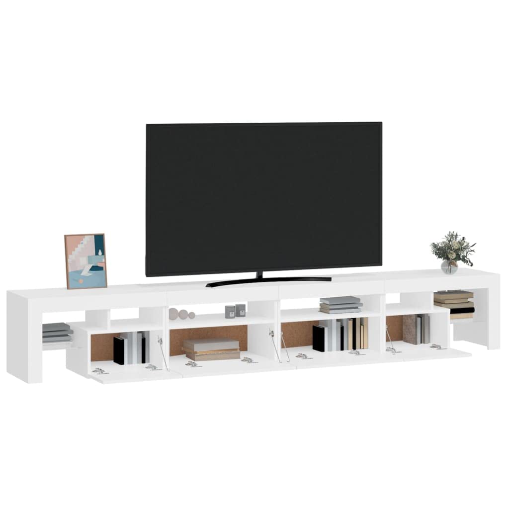 Mueble de TV con Luces LED Blanco 260x36,5x40 cm