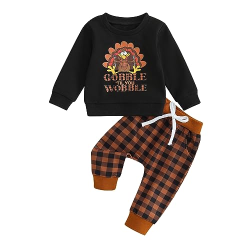 Image of LIOMENGZI Infant Baby Boy Halloween Pants Outfits Long Sleeve Shirts Pumpkin Sweatshirt Pants Infant Fall Winter Clothes Set