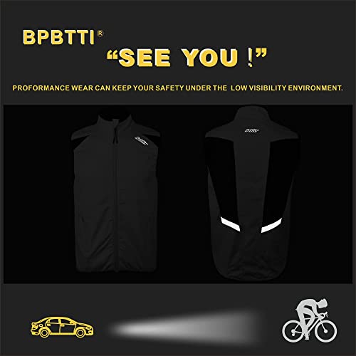 Bpbtti Men's Cycling Running Vest Sleeveless Windbreakers With Two Side Pockets(2.0) - Windproof, Breathable And Reflective(Grey, Small) #TOP4