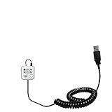 Gomadic Unique Coiled USB Charge and Data Sync Cable for The Golf Buddy Voice GPS Rangefinder – Charging and HotSync Functions with one Cable. Built with TipExchange