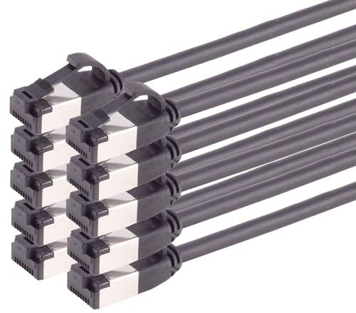 Câble réseau Cat 8.1 Ethernet noir de 1m de haute précision
