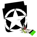 Distressed Star Hood Blackout Freedom Star Matte Black w/Install kit Fits: Wrangler Jk 2007-2018