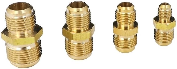 Equal Reducer Nipple Flare Tube OD 1/4" 5/16" 3/8" 1/2" 5/8" 3/4" 7/8" SAE-Standard Brass Pipe Fitting Connector Air Coniditoner(5l8 To 5l8 SAE)