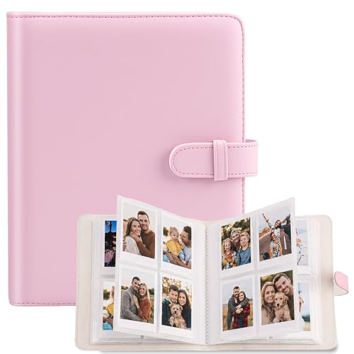 256 Taschen Fotoalbum Mini Film Album für 2x3 Zoll Filme kompatibel mit Fujifilm Instax Mini 12 11 9 8 25 70 90 40 99 SE 7+ Mini LiPlay Link2 EVO Polaroid Snap PIC-300 (Rosa)