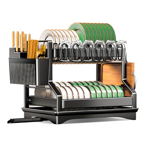 La mejor selección de Estantes para Trastes , tabla con los diez mejores. 50 POFEZERL Escurridor de Trastes, Escurridor de Platos 2 Niveles Extensible, Escurridors de Trastes sobre Fregadero con Sistema de Drenaje Automático para Utensilios Y Platos,...