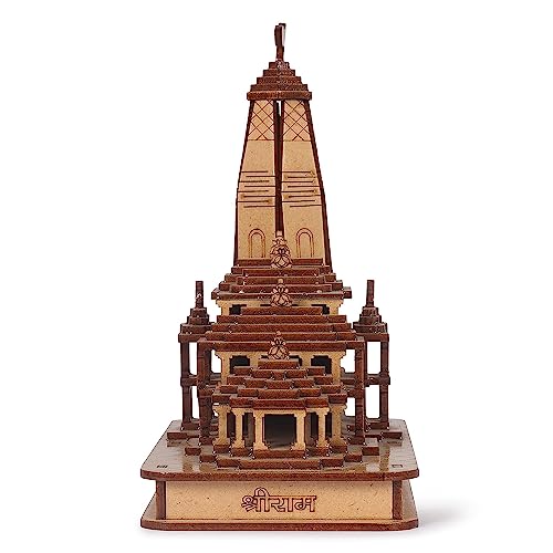 Templo de madera Shri Ram Mandir Ayodhya pequeño para altar del hogar 6