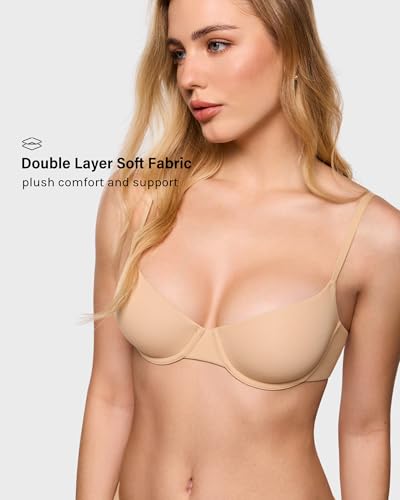 Image of INLYRIC Women's Unlined Balconette Bra Demi Underwire