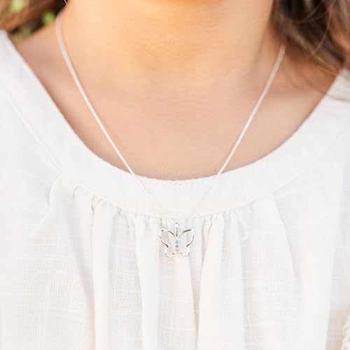 Cherished Moments Girl's Sterling Silver Butterfly Necklace Gift for Toddlers, Little Girls, Teens or Women2