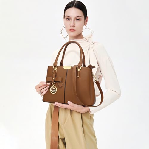 kkxiu 3 zippered compartments purses and handbags for women top handle satchel shoulder ladies bags