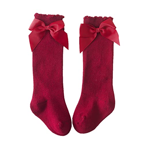 Knee-High Length Socks for Toddler Baby Girl Kids Mid-Calf Solid Warm Ankel Socks for Autumn Winter Home