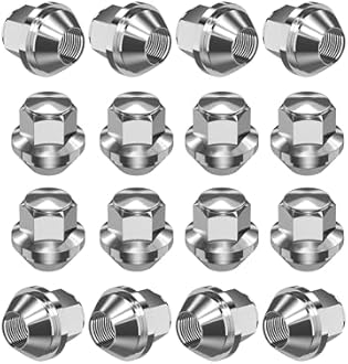 RUIZHI 16 pcs Alloy Wheel Nuts - M12x1.5 | 19mm Hex with Taper Washer - High-Strength Lug Nuts Compatible with Ford F-150/Escort, Ford Fiesta Focus Fusion, for Lincoln (Set)