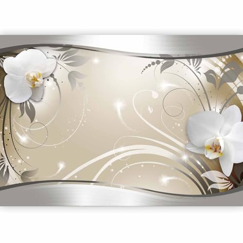 Fotomurale - Carta da parati 350x256 cm TNT Murale alla moda Decorazione da Muro XXL Poster Gigante Design Carta per Pareti Fiori Orchidea Ornament Astratto b-A-0078-a-c