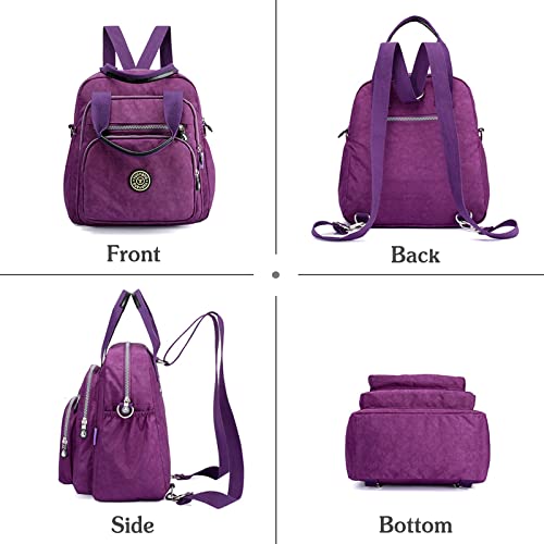 Image of Casual Backpack Women Shoulder Bag Ladies Crossbody Bag Nylon Handbag Girl Daypack for Work Travel Daily Use