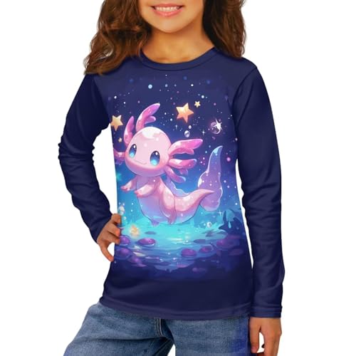Image of Kids Long Sleeve Shirts for Girls 3-16 Year Old Cute Clothes for Teen Girls Casual Workout Tops