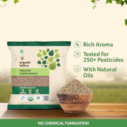 Image of Organic Tattva Sabut Jeera, 200g, (100 g x 2 Pack) Natural Cumin Seeds Whole