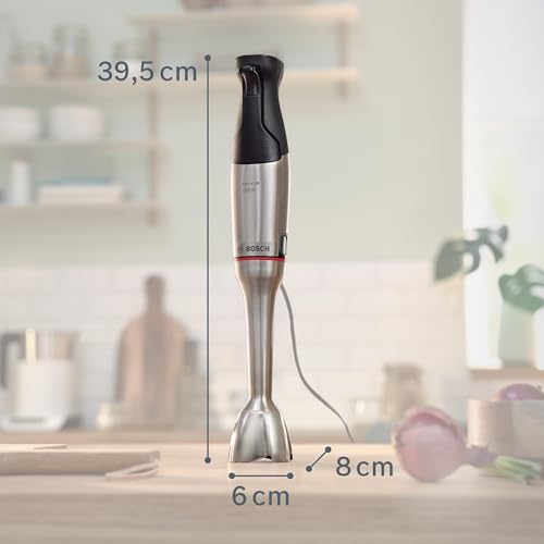 Bosch, batidora de mano, ErgoMaster Serie 6, motor de 1000 vatios con sistema de refrigeración por aire, control dinámico de velocidad, QuattroBlade System Pro, accesorios incluidos, MSM6M810 - imagen 2