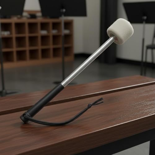 Marching Bass Drum Beater Non-Slip Grip Felt Bass Drum Mallet Wrist Strap Musical Equipment for Procession, Field Performance miniatura 5