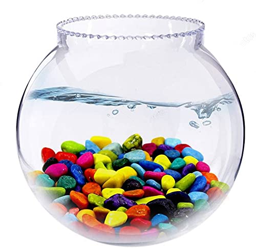 VIRYA-Round-Crystal-Clear-Transparent-Zig-Zag-Neck-Bowl-Aquarium-Fish-Bowl-Glass-Vase-For-HomeOffice-Decoration-6-Inches-Rust-Resistant