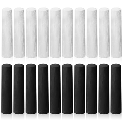 ywmigl 20 Pcs Sidewalk Chalks for Kids Non Toxic Jumbo Chalk for Party Gift Outdoor Art Classroom Play Painting (Black and White)