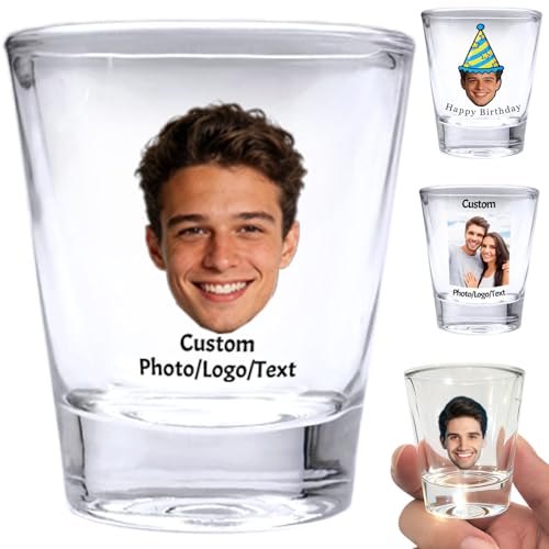 Bicchieri da shot personalizzati Bulk Testo fotografico personalizzato 5 once Divertente bicchiere da whisky regalo unico per matrimonio, compleanno, laurea, addio al celibato