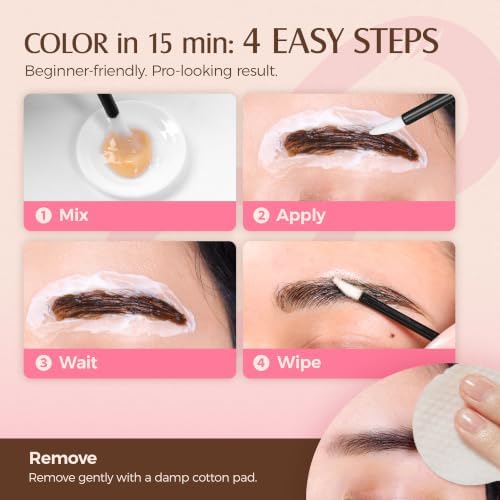 LASHVIEW Eyelash and Eyebrow Kit, 2-in-1 Lash and Brow Color Set, Brown, Disposable, 7ml - 5