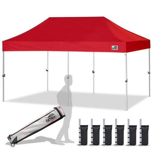 Eurmax-USA-10x20-Pop-Up-Canopy-Tent-Commercial-Instant-Canopies-with-Heavy-Duty-Roller-BagBonus-6-Sand-Weights-Bags-Red Eurmax USA 10×20 Pop Up Canopy Tent Commercial Instant Canopies with Heavy Duty Roller BagBonus 6 Sand Weights Bags Red