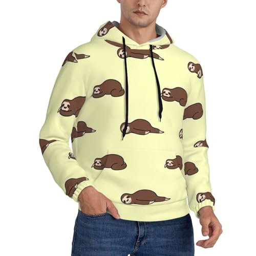 Sleep Sloth Men'S Casual Sweatshirt Hoodie, Long Sleeve Hooded Pullover With Pocket And Drawstring