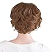 MapofBeauty 11.8 Inch /30 cm Elderly Women Curly Short Fashion Wig (Light Brown)