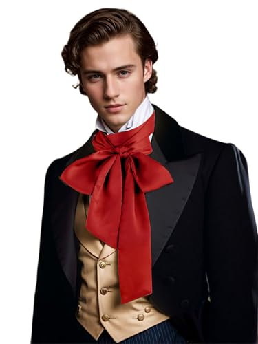 Unykaflor Renaissance Scarf Jabot Cravat Mens Costume Collar for Victorian Edwardian Western Wedding Halloween Necktie