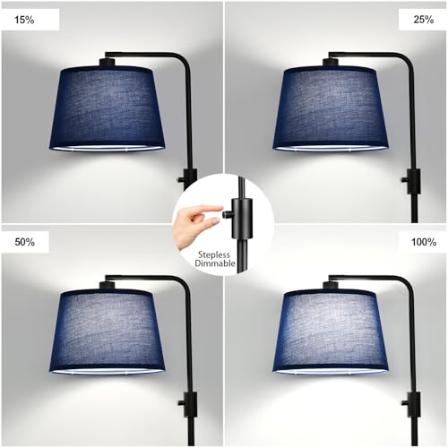 Image of Nintiue 【Upgraded】 Dimmable Floor Lamp, 1000 Lumens LED Edison Bulb Included, Modern Arc Standing Tall Floor Lamp for Living Room Bedroom Office Dining Room - Blue