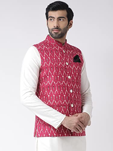 Image of KISAH Men's Jacket - Printed Cotton Blend - Indian Wedding Outfit for Men - Ideal for Weddings and Festivals