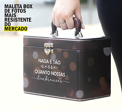 Maleta Box 10x15 600 fotos 6 Álbuns Fotográficos LEMBRANÇAS Preto Jovem Álbum de Fotos