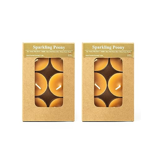 Image of AuraDecor Scented Soy Wax Acrylic Tealight Candle, Organic Luxury Aroma, Aromatic /Aromatherapy Candle || Long Lasting Burning Time (Pack of 1, Sparkling Peon)