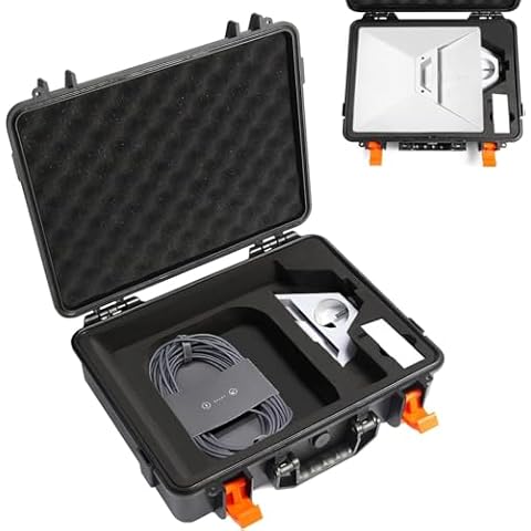 Waterproof Hard Case for Starlink Mini, Precision Cut Foam, Travel Carrying Case for Starlink Mini Dish, Kickstand, Power Adapter, Pipe Adapter, Cables and Other Accessories Cover