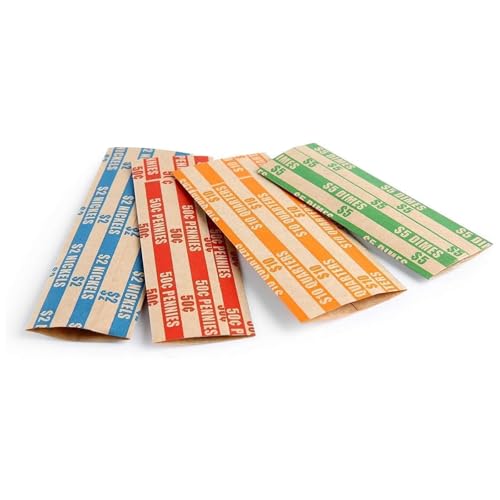 40 Assorted Bundle Flat Striped Coin Wrappers (50 Assorted)