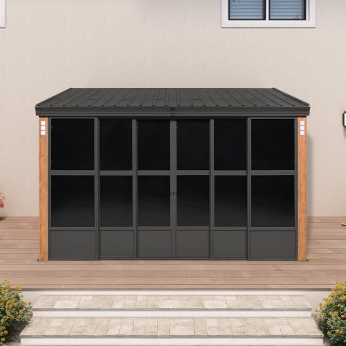 Image of PURPLE LEAF Wall Mounted Sunroom 10' x 12' Lean-to Enclosed Aluminum Frame